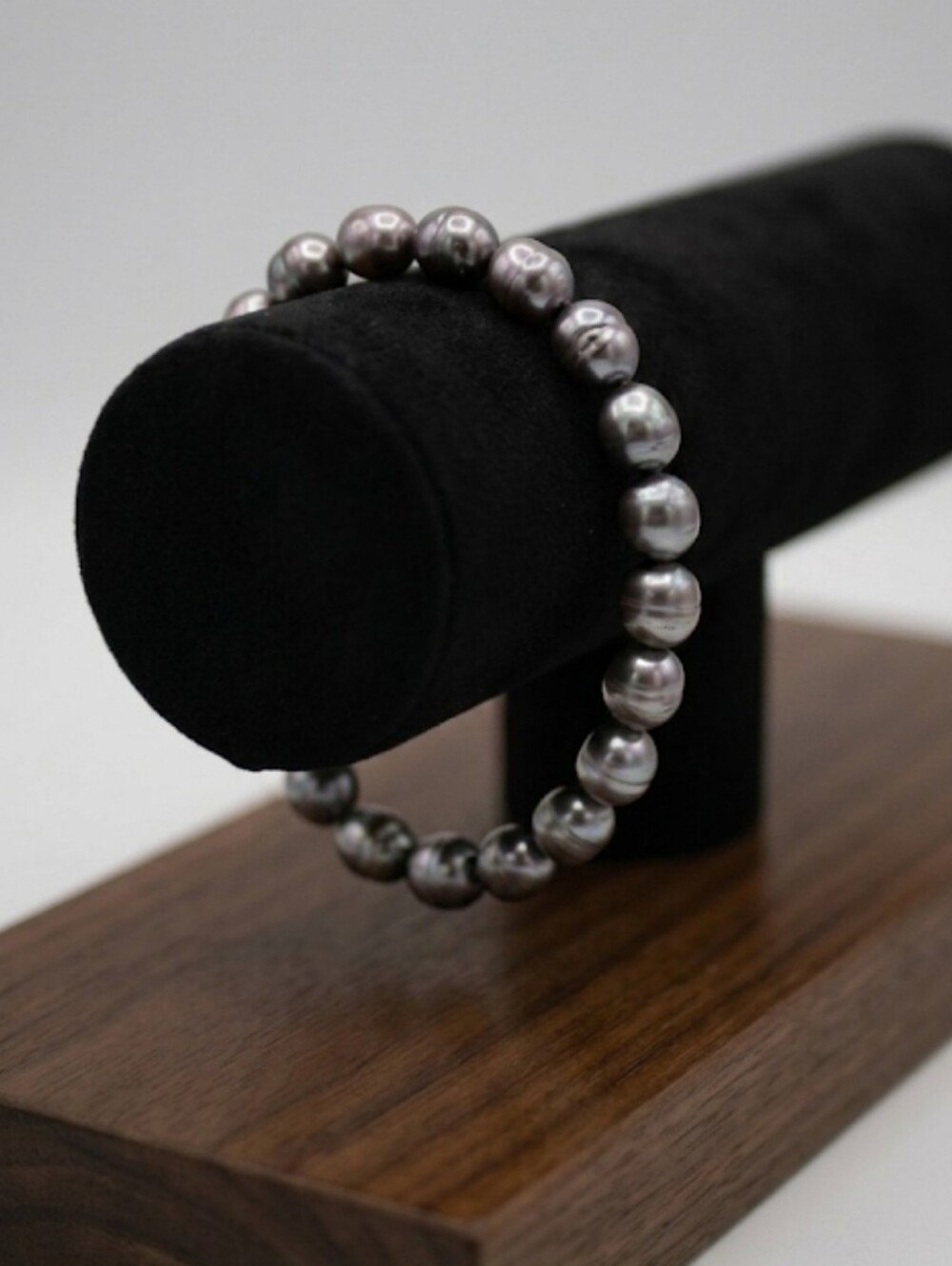 Vintage Pearl Bracelet Gray Freshwater Pearl Stretch Bracelet